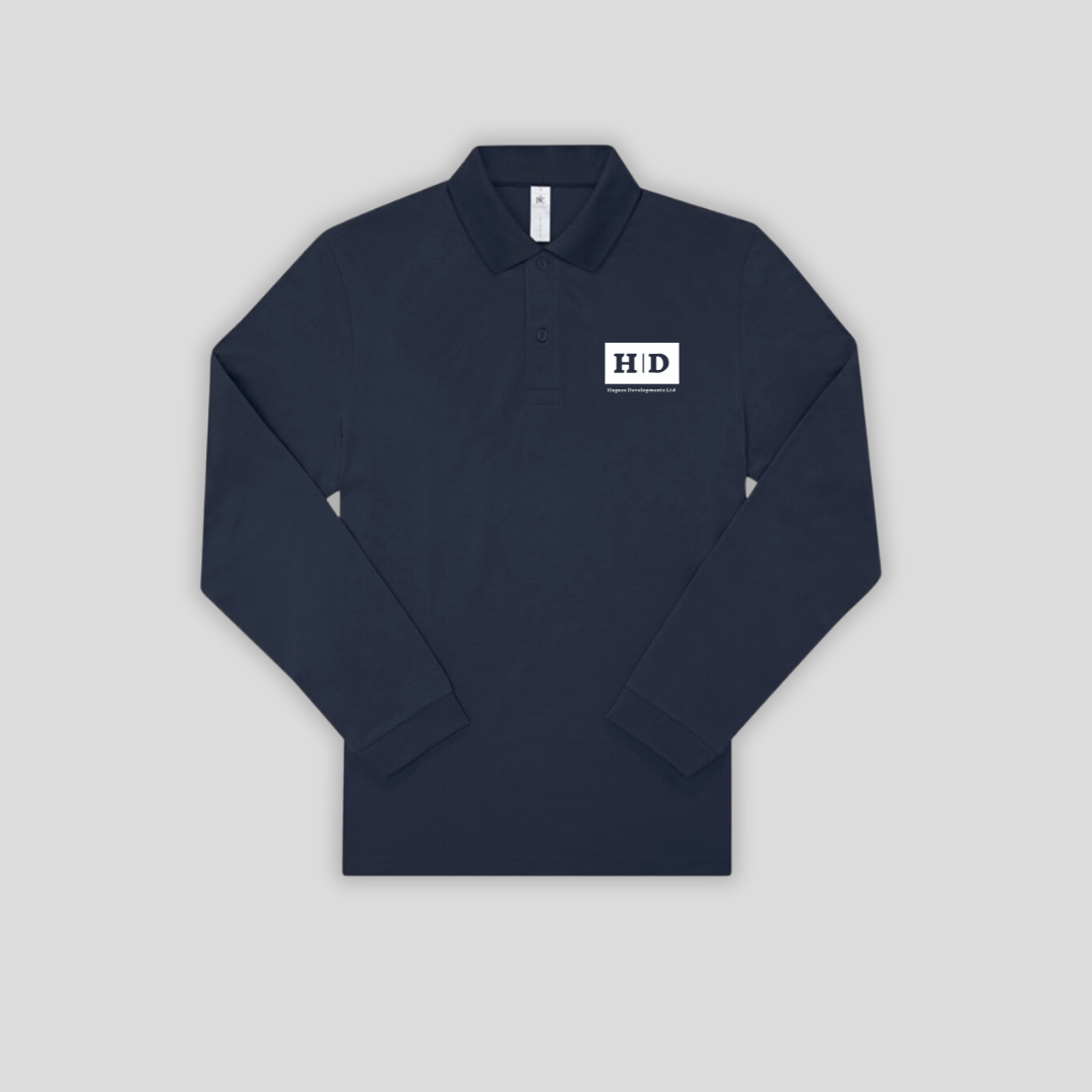 H & D Ltd Navy Long Sleeve Polo