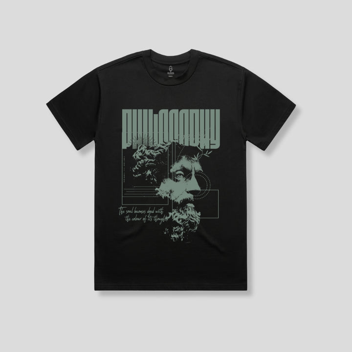 Heavy Black T 3 - Philosophy Green