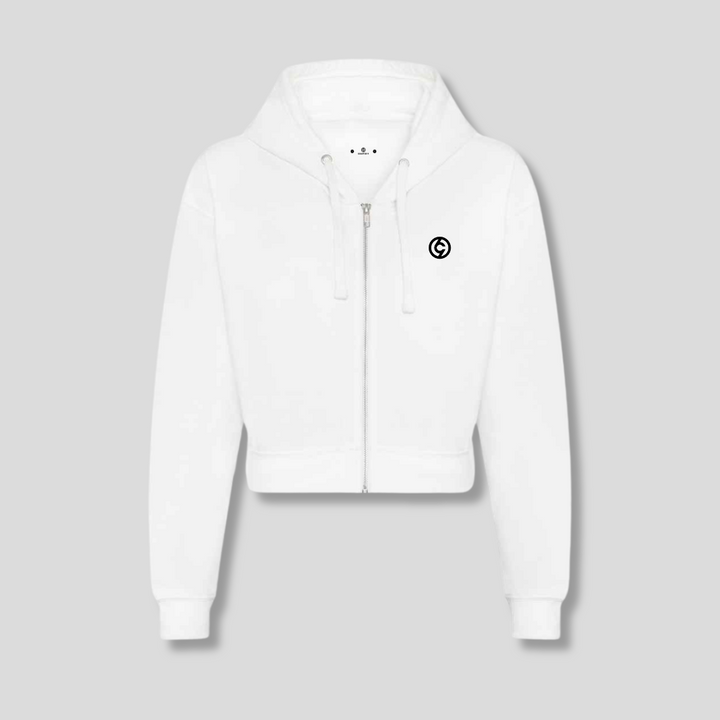 C19 Zip White Hoodie