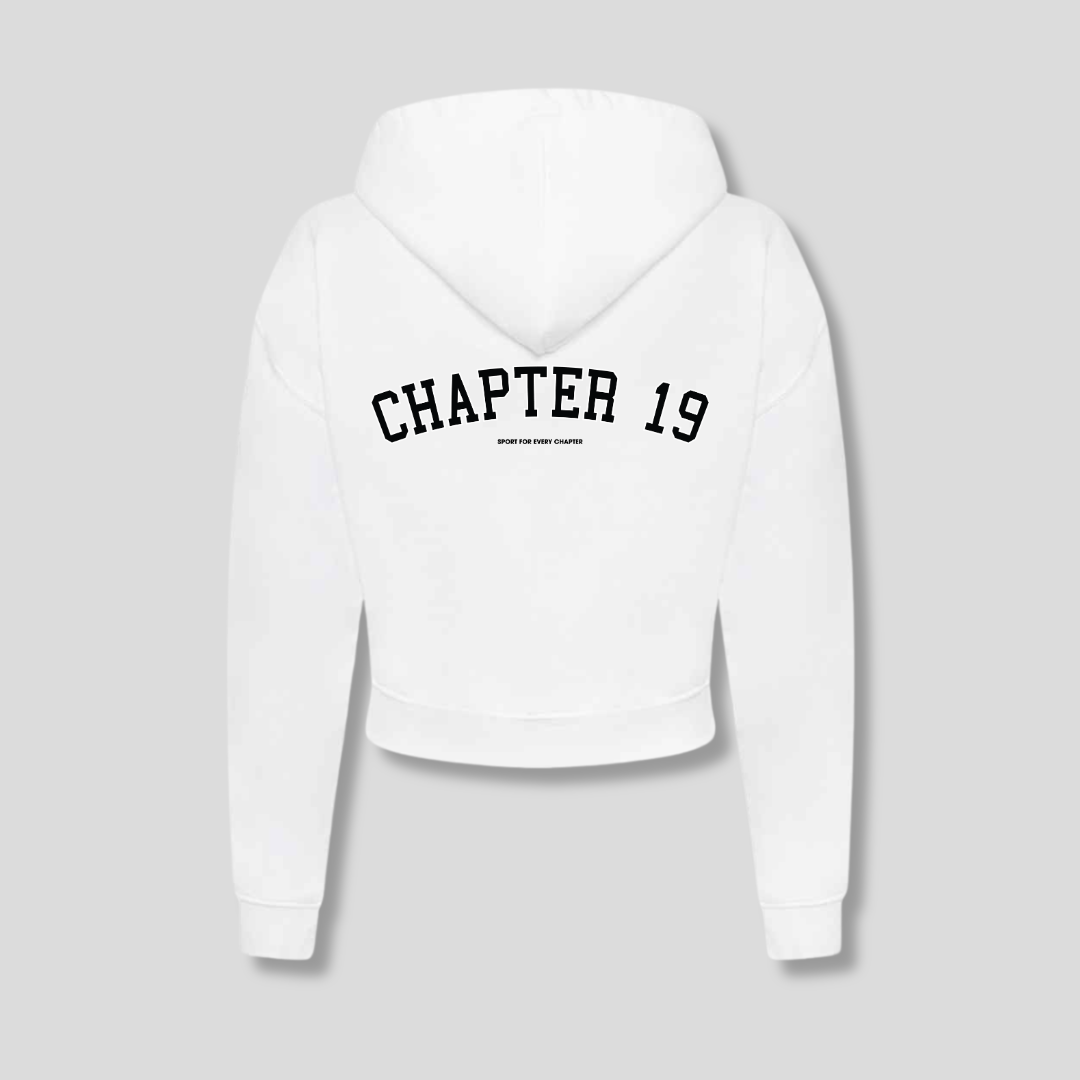 C19 Zip White Hoodie