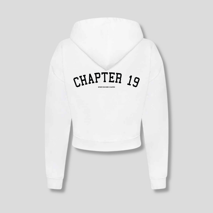 C19 Zip White Hoodie