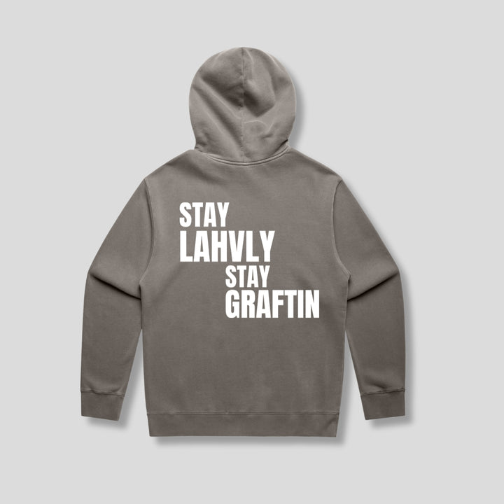 Stay Lahvly Stay Graftin Faded Grey Hood