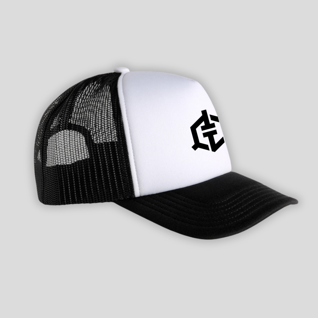 Tommy Trucker Cap White and Black