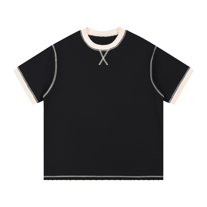 Boxcey Blank - Contrast-Stitched Cotton T-Shirt