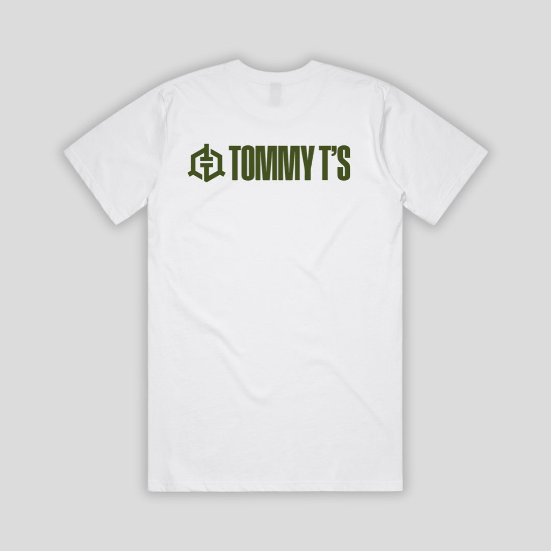 Tommy T-Shirt White Green Print