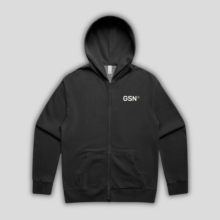 GSN Faded Black Zip Hoodie