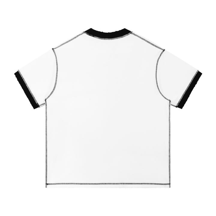 Boxcey Blank - Contrast-Stitched Cotton T-Shirt