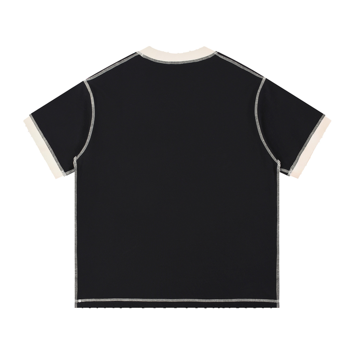 Boxcey Blank - Contrast-Stitched Cotton T-Shirt