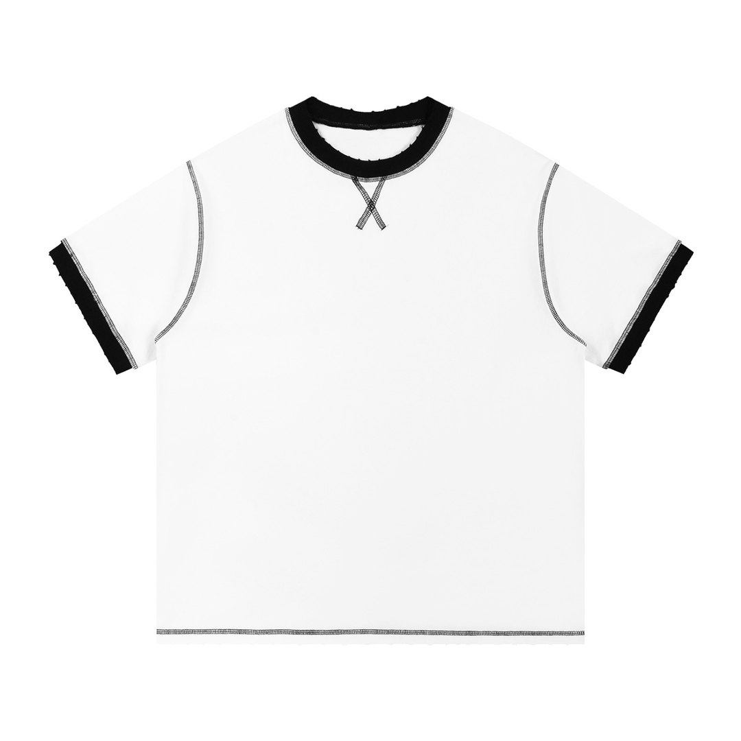 Boxcey Blank - Contrast-Stitched Cotton T-Shirt