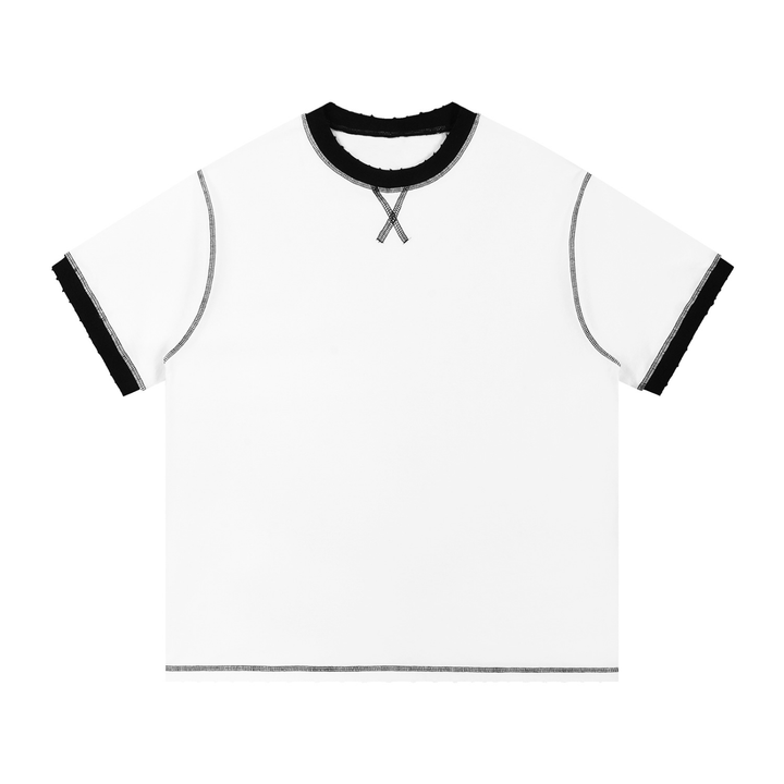 Boxcey Blank - Contrast-Stitched Cotton T-Shirt