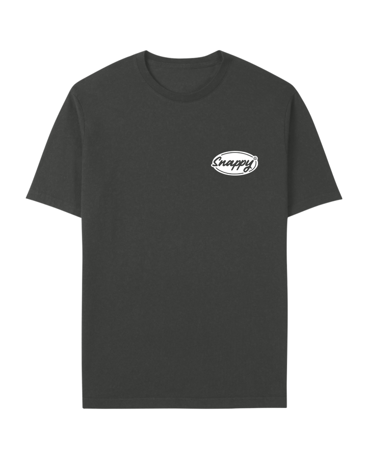 SNAPPY OVAL CHARCOAL TEE