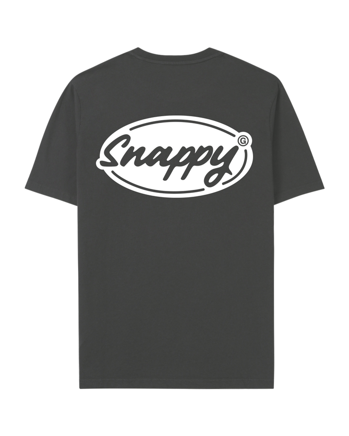 SNAPPY OVAL CHARCOAL TEE