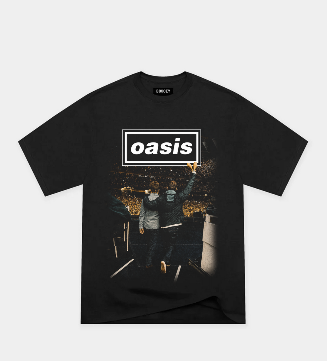 Oasis Jon Set List Faded Black Tee