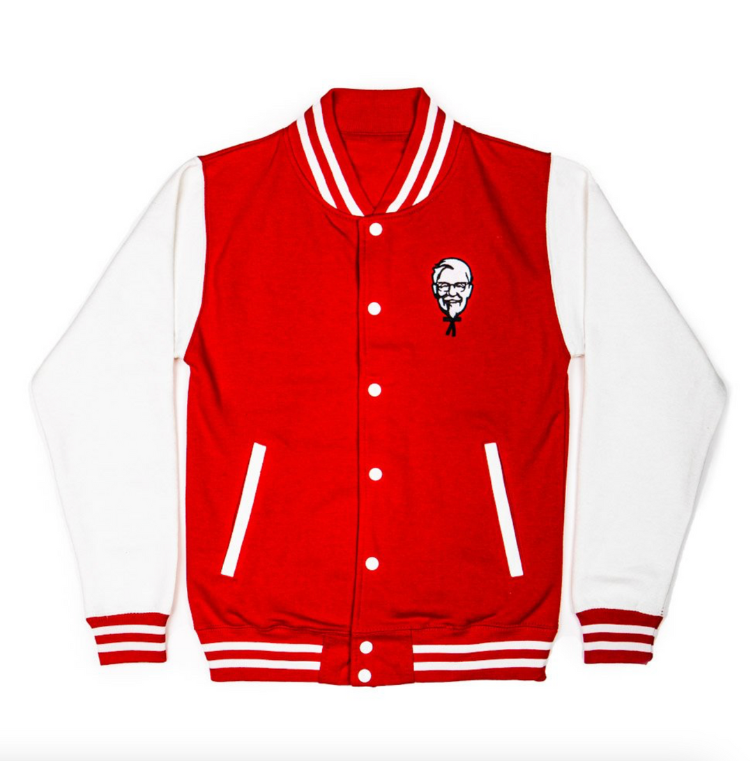 KFC-043 - Varsity Jacket - White & Red - STOCK